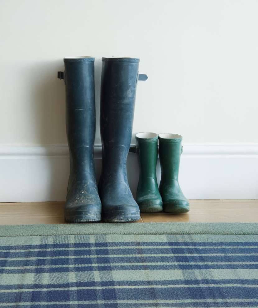 Two pairs of wellington boots
